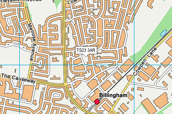 TS23 3AR map - OS VectorMap District (Ordnance Survey)