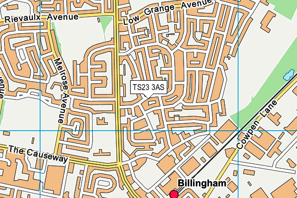 TS23 3AS map - OS VectorMap District (Ordnance Survey)