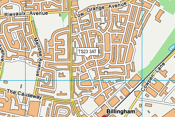 TS23 3AT map - OS VectorMap District (Ordnance Survey)