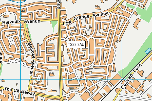 TS23 3AU map - OS VectorMap District (Ordnance Survey)