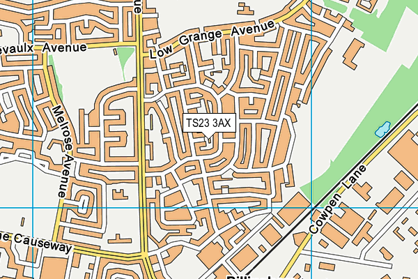 TS23 3AX map - OS VectorMap District (Ordnance Survey)