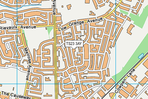 TS23 3AY map - OS VectorMap District (Ordnance Survey)