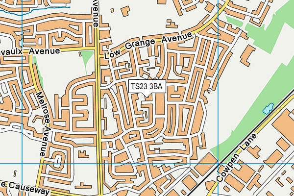 TS23 3BA map - OS VectorMap District (Ordnance Survey)