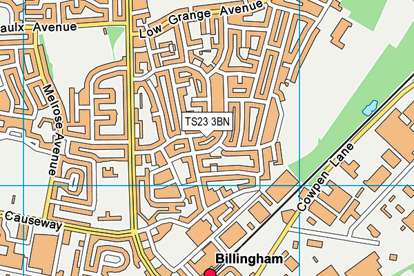 TS23 3BN map - OS VectorMap District (Ordnance Survey)