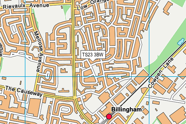 TS23 3BW map - OS VectorMap District (Ordnance Survey)