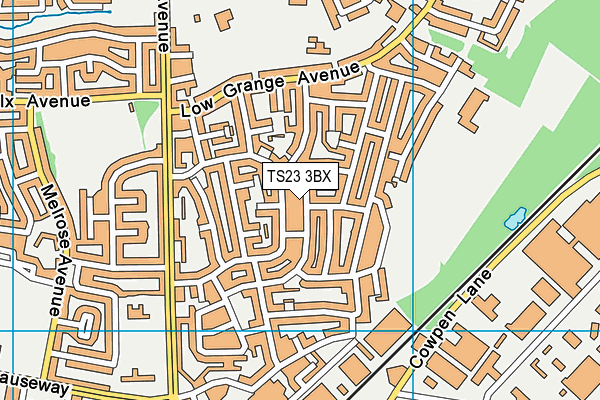 TS23 3BX map - OS VectorMap District (Ordnance Survey)