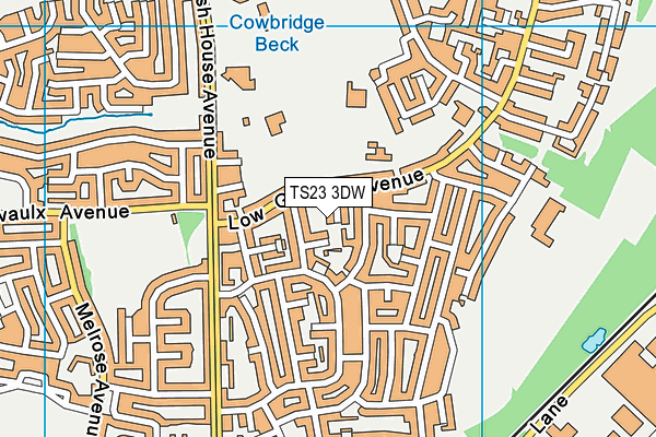 TS23 3DW map - OS VectorMap District (Ordnance Survey)