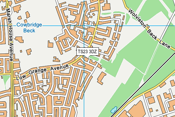 TS23 3DZ map - OS VectorMap District (Ordnance Survey)