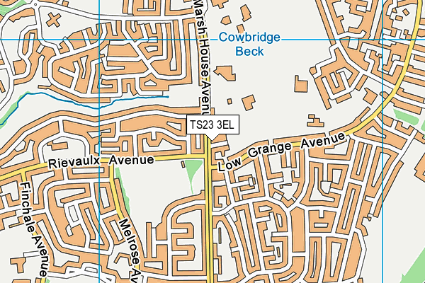 TS23 3EL map - OS VectorMap District (Ordnance Survey)