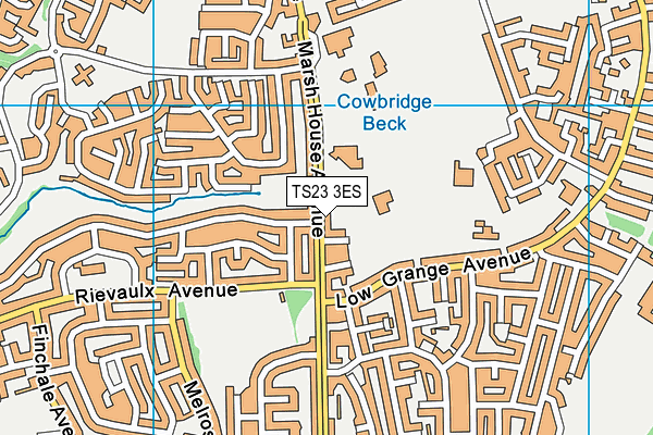 TS23 3ES map - OS VectorMap District (Ordnance Survey)