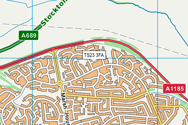 TS23 3FA map - OS VectorMap District (Ordnance Survey)