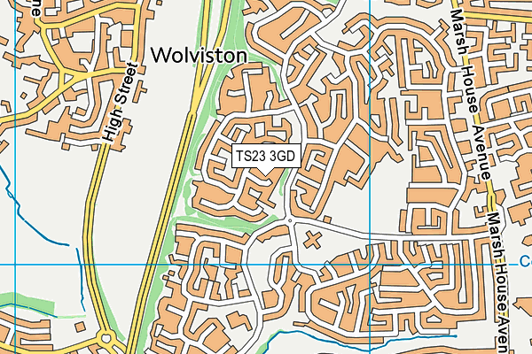 TS23 3GD map - OS VectorMap District (Ordnance Survey)