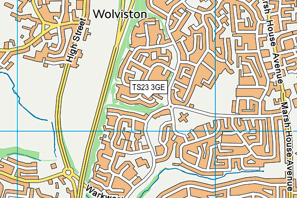 TS23 3GE map - OS VectorMap District (Ordnance Survey)