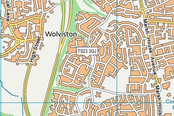 TS23 3GJ map - OS VectorMap District (Ordnance Survey)