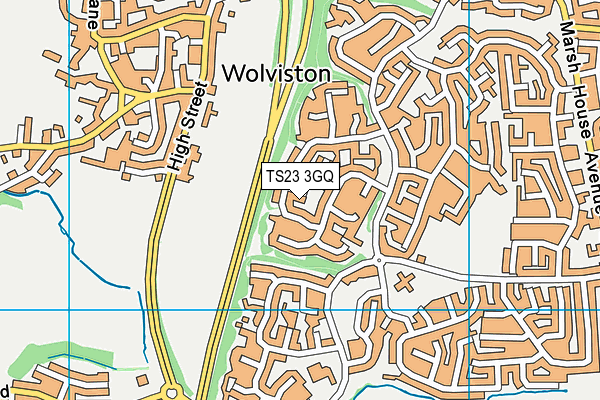 TS23 3GQ map - OS VectorMap District (Ordnance Survey)