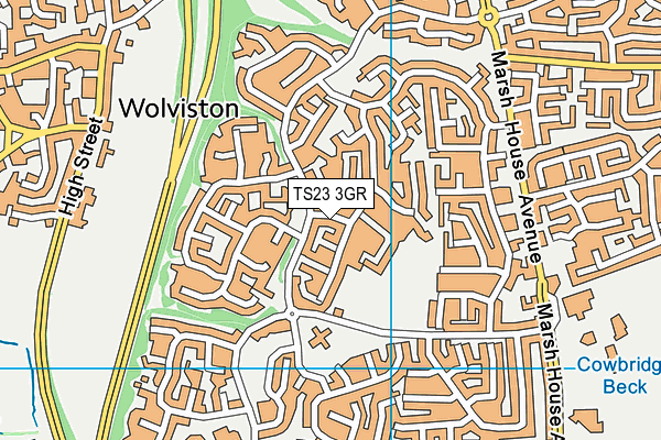 TS23 3GR map - OS VectorMap District (Ordnance Survey)