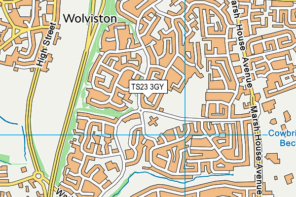 TS23 3GY map - OS VectorMap District (Ordnance Survey)