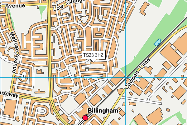 TS23 3HZ map - OS VectorMap District (Ordnance Survey)