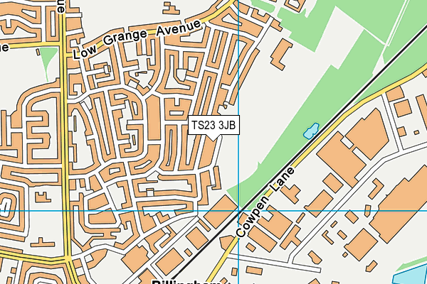 TS23 3JB map - OS VectorMap District (Ordnance Survey)