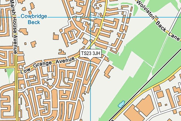 TS23 3JH map - OS VectorMap District (Ordnance Survey)
