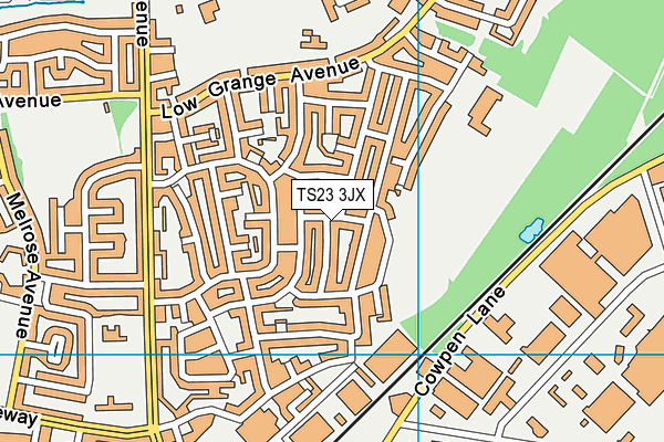 TS23 3JX map - OS VectorMap District (Ordnance Survey)