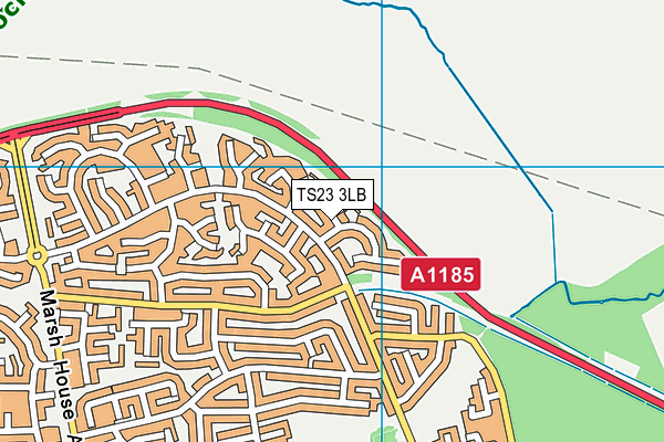 TS23 3LB map - OS VectorMap District (Ordnance Survey)