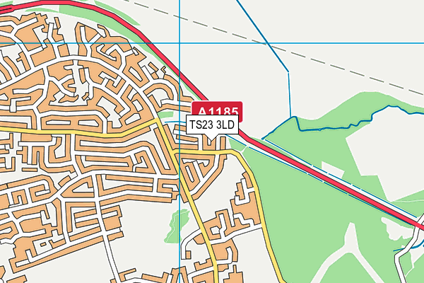 TS23 3LD map - OS VectorMap District (Ordnance Survey)