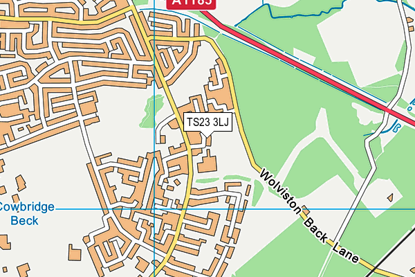 TS23 3LJ map - OS VectorMap District (Ordnance Survey)