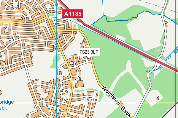 TS23 3LP map - OS VectorMap District (Ordnance Survey)