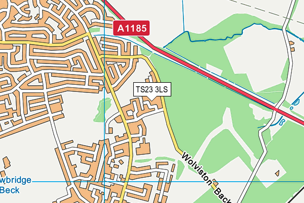 TS23 3LS map - OS VectorMap District (Ordnance Survey)