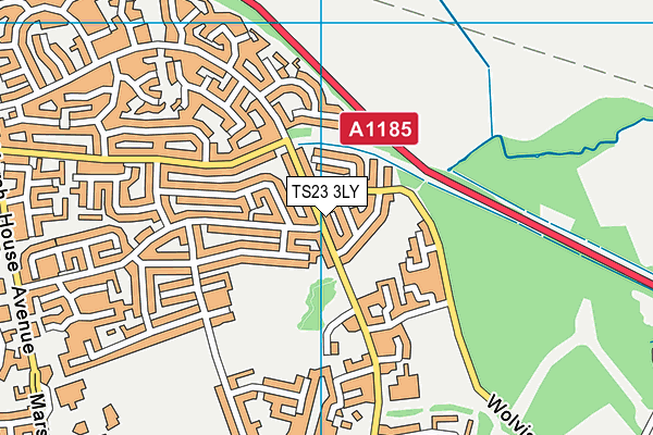 TS23 3LY map - OS VectorMap District (Ordnance Survey)