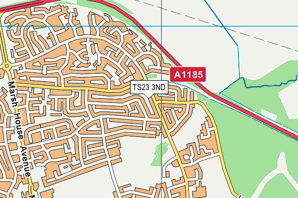 TS23 3ND map - OS VectorMap District (Ordnance Survey)