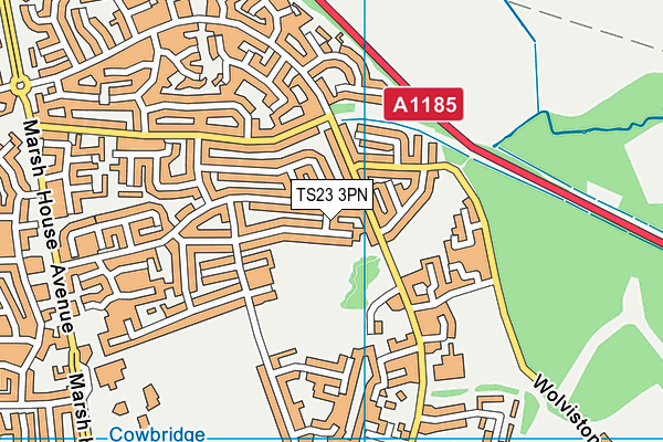 TS23 3PN map - OS VectorMap District (Ordnance Survey)