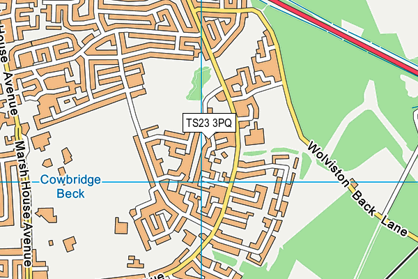 TS23 3PQ map - OS VectorMap District (Ordnance Survey)