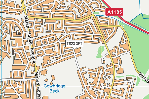 TS23 3PT map - OS VectorMap District (Ordnance Survey)