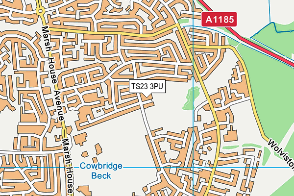 TS23 3PU map - OS VectorMap District (Ordnance Survey)