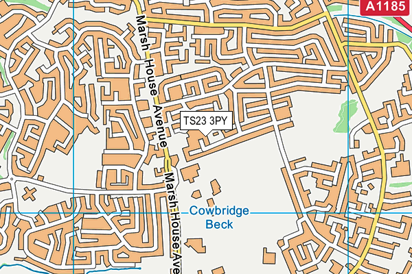 TS23 3PY map - OS VectorMap District (Ordnance Survey)