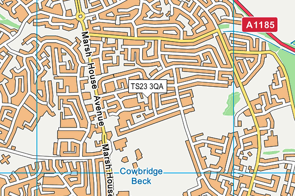 TS23 3QA map - OS VectorMap District (Ordnance Survey)