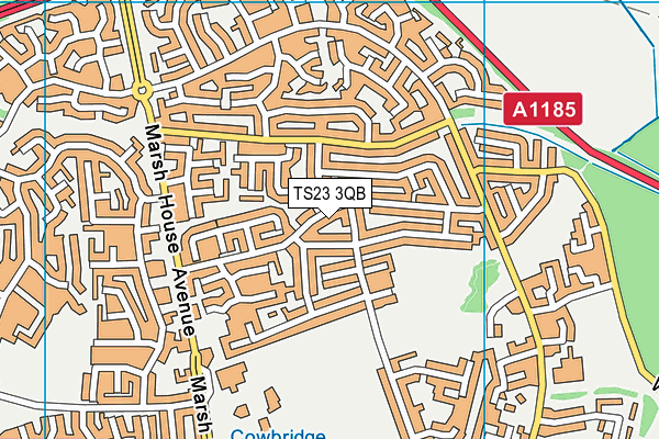 TS23 3QB map - OS VectorMap District (Ordnance Survey)