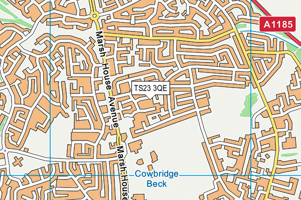 TS23 3QE map - OS VectorMap District (Ordnance Survey)