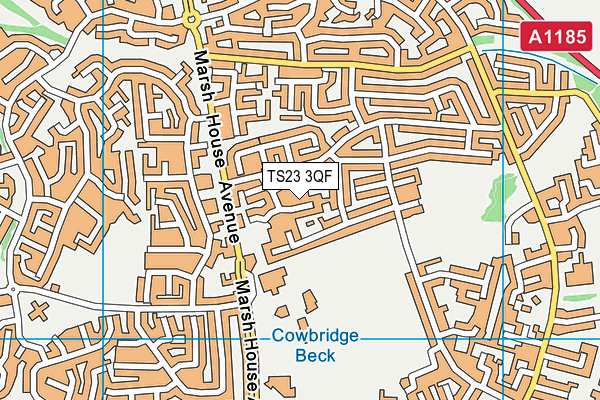 TS23 3QF map - OS VectorMap District (Ordnance Survey)