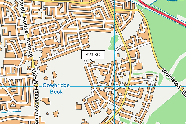 TS23 3QL map - OS VectorMap District (Ordnance Survey)