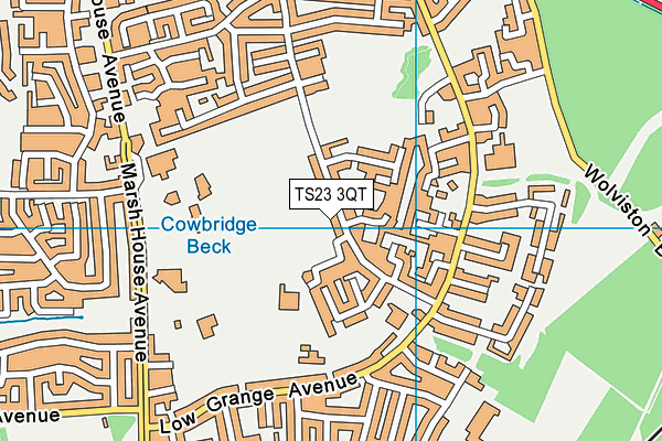 TS23 3QT map - OS VectorMap District (Ordnance Survey)