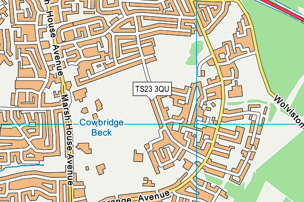 TS23 3QU map - OS VectorMap District (Ordnance Survey)