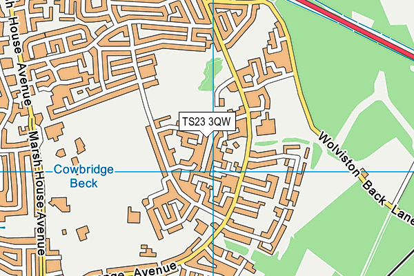 TS23 3QW map - OS VectorMap District (Ordnance Survey)