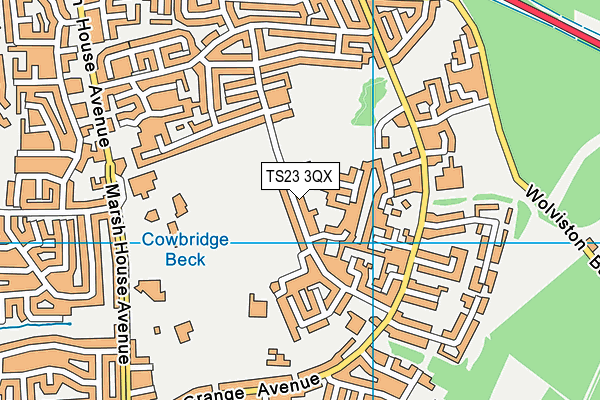 TS23 3QX map - OS VectorMap District (Ordnance Survey)