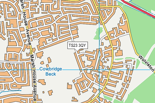 TS23 3QY map - OS VectorMap District (Ordnance Survey)