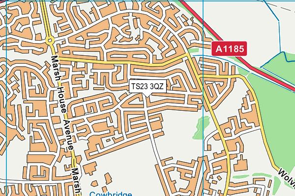 TS23 3QZ map - OS VectorMap District (Ordnance Survey)