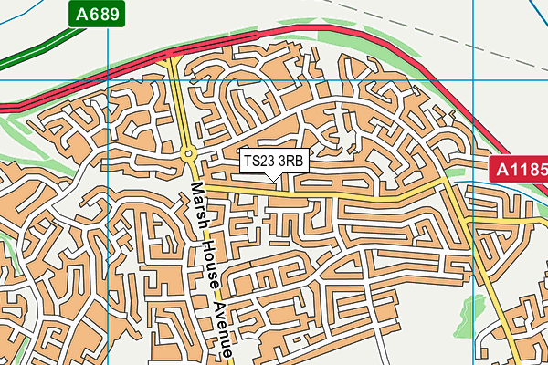 TS23 3RB map - OS VectorMap District (Ordnance Survey)