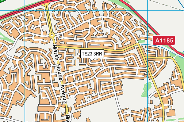 TS23 3RR map - OS VectorMap District (Ordnance Survey)